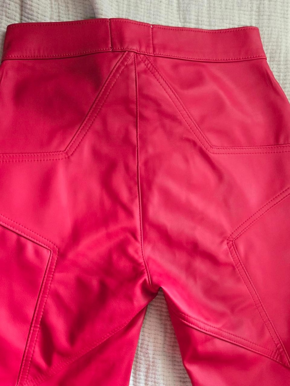 REVICE Red Faux Leather Flare Pants - Picture 3 of 4